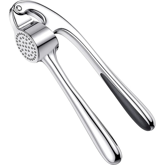 LMETJMA Stainless Steel Garlic Press — Easy Squeeze Garlic Mincer & Crusher Kitchen Tool JT202