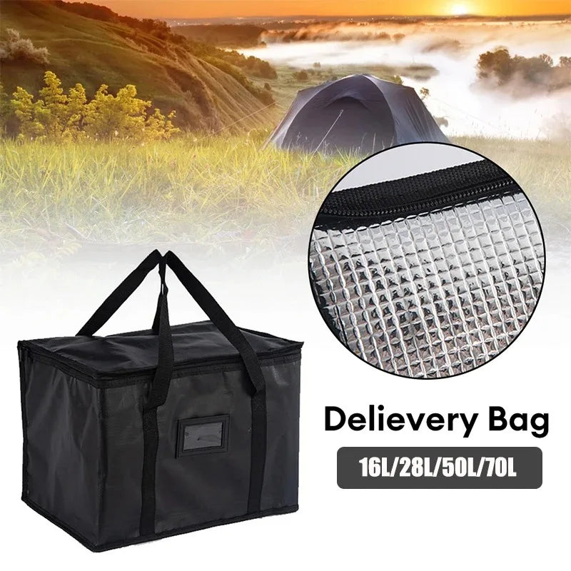 70L Large Capacity Insulated Cooler Bag – Thermal Foil Lunch & Food Storage Tote, Portable Zip Picnic & Camping Bag for Hot & Cold Retention