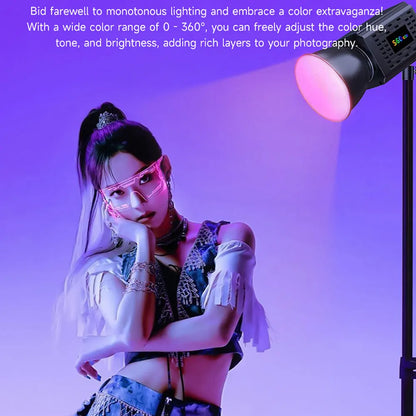 RGB COB Portable Fill Light - 3200–6500K Handheld LED Photography Light for Outdoor Shooting