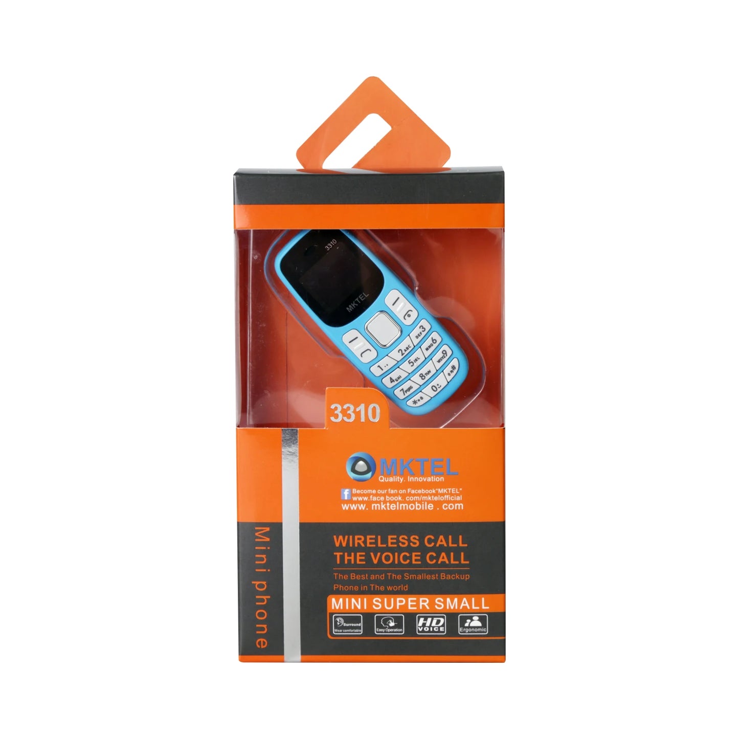 MKTEL 3310 Mini Feature Phone – Dual SIM, Dual Standby with MP3/MP4, FM Radio, Bluetooth & GPRS