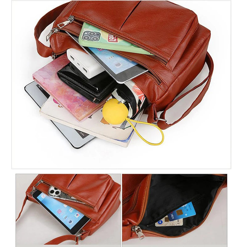 Women’s Korean Shoulder Bag - Luxury Style Soft Leather Versatile Crossbody Handbag