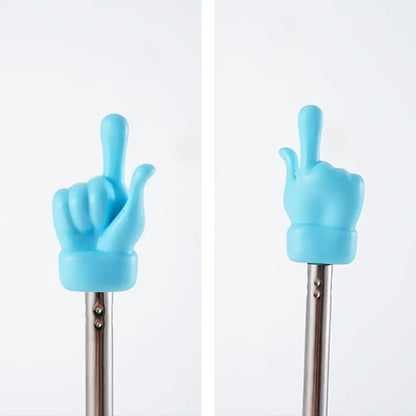 Retractable Teacher Pointer — Stainless Steel Telescopic Finger Design Stick for Classroom Teaching Supplies