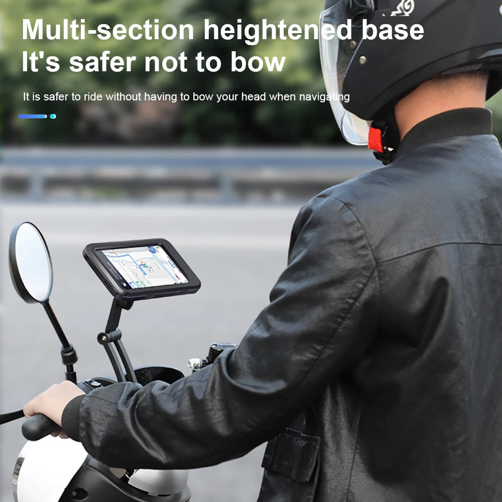 Universal Waterproof Motorcycle Bike Phone Holder - 360° Swivel Bicycle GPS Support, Adjustable Cellphone Holder for Motorcycle