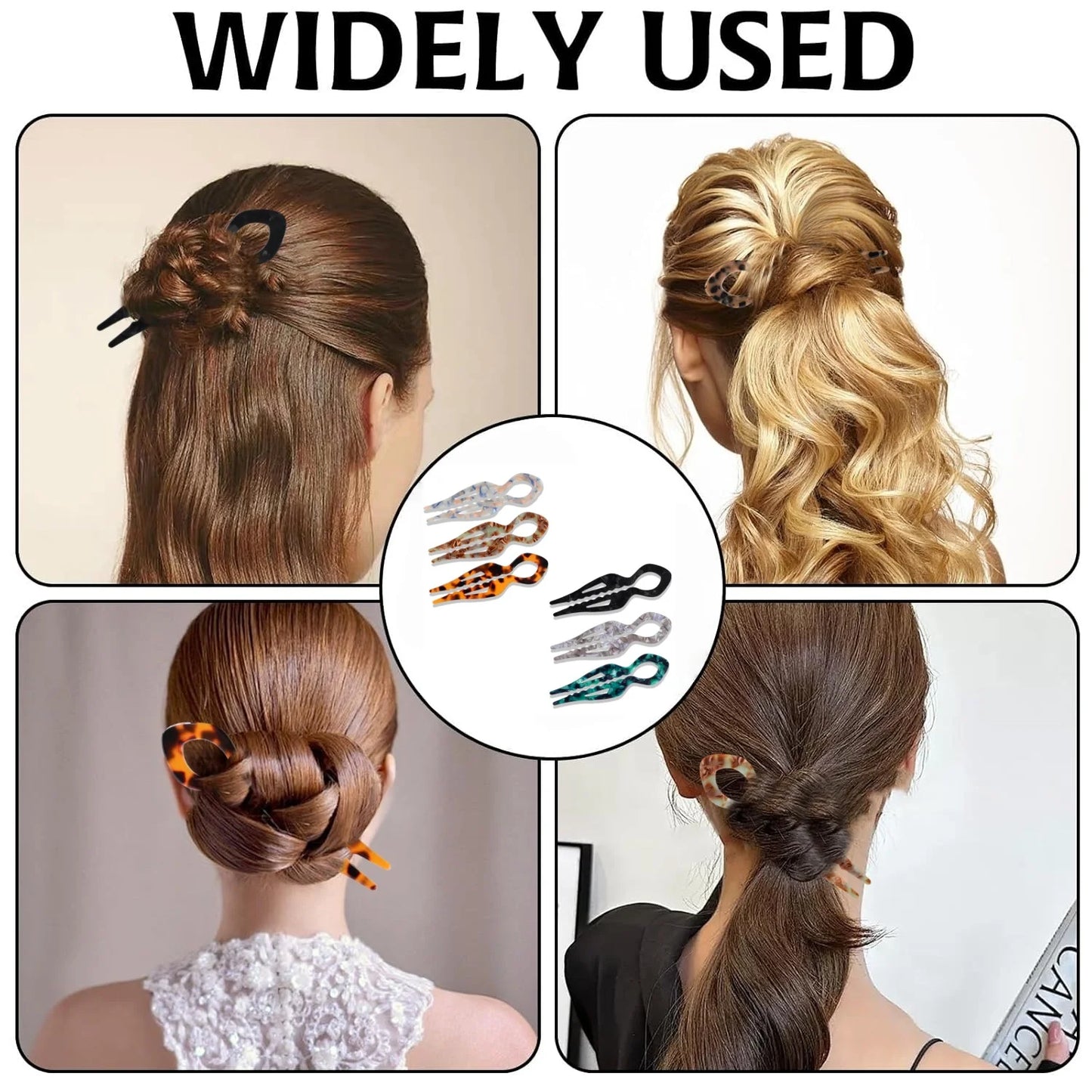 Acrylic Fish Tail U-Shaped Hairpin - French Twist & Lazy Bun Styling Accessory