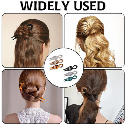 Acrylic Fish Tail U-Shaped Hairpin - French Twist & Lazy Bun Styling Accessory