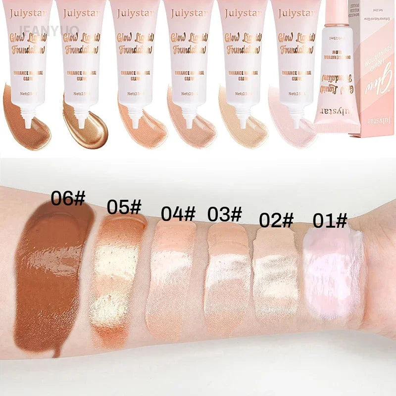 Liquid Pearlescent Foundation & High Coverage Concealer — Waterproof 3D Contour Shadow Brightening Face & Body Highlighter