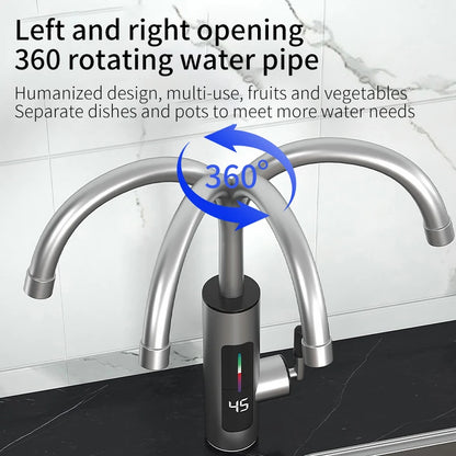 3000W 220V Electric Kitchen Water Heater Tap – Instant Hot & Cold Stainless Steel Faucet Heater