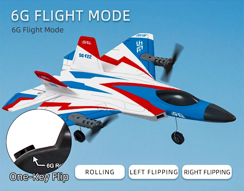 F22 RC Foam Plane – 4-Channel 6G Auto Stabilization with 4K Camera Remote Control Toy