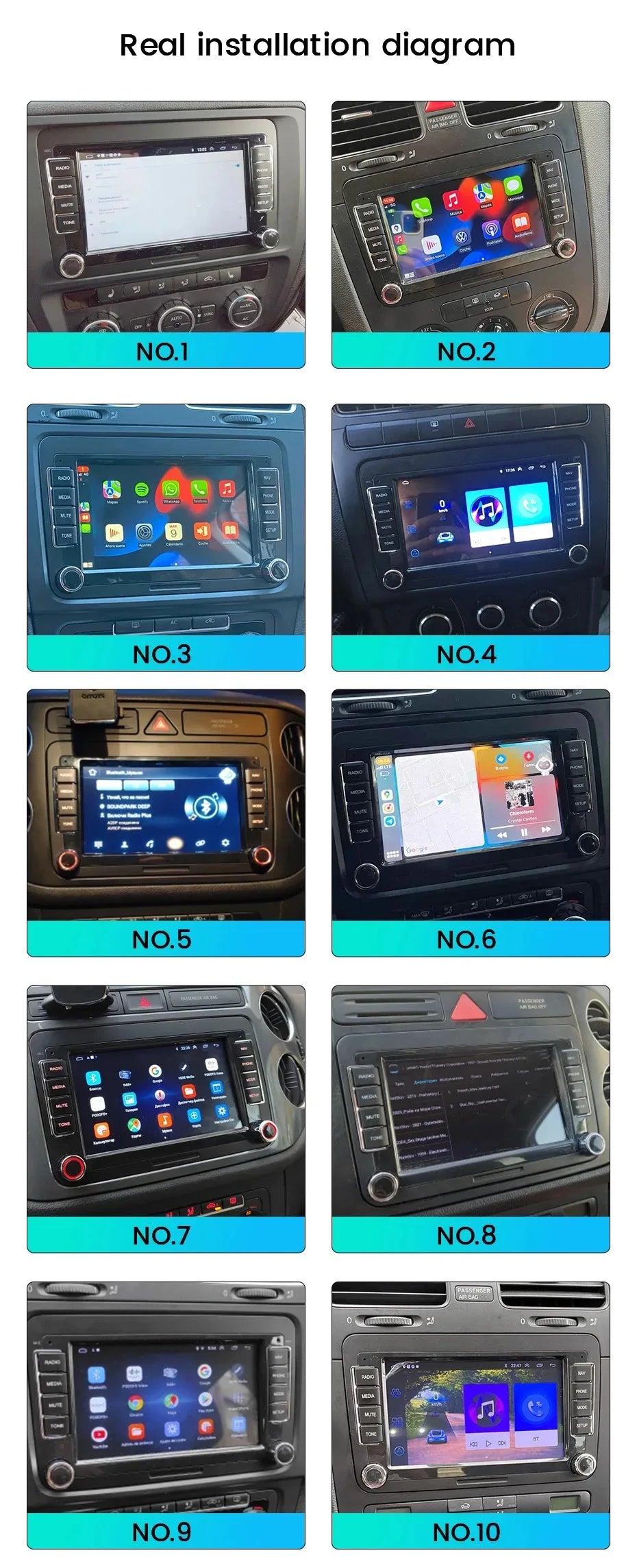 Android 13 Wireless CarPlay Multimedia Player – 7/8/9" IPS Screen GPS & WiFi Car Radio for VW Passat, Golf, Polo, Jetta & Skoda
