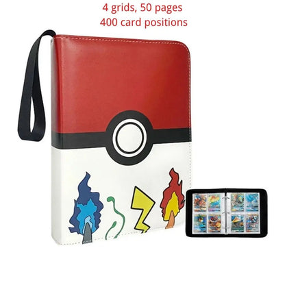 Pokemon Trading Card Binder – Custom Collection Holder with 50 Sleeves, 400 Pockets for Cards