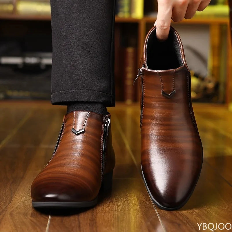 Men’s Minimalist Dress Shoes - Elegant Retro Pointed Toe Formal Business Shoes for Spring