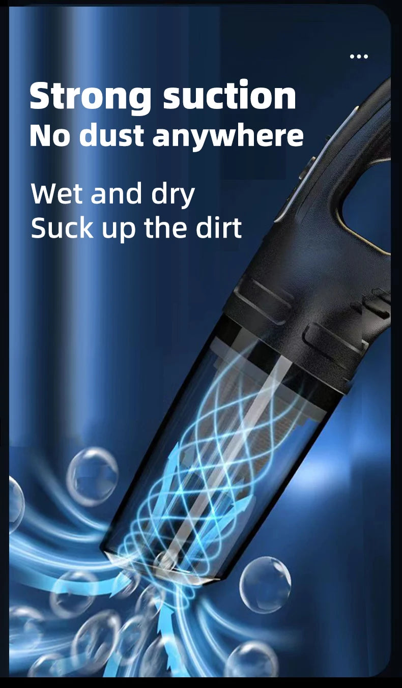 Car Multipurpose Handheld Vacuum Cleaner – Powerful Suction, Rechargeable Wireless Cleaner for Car & Home Dual Use