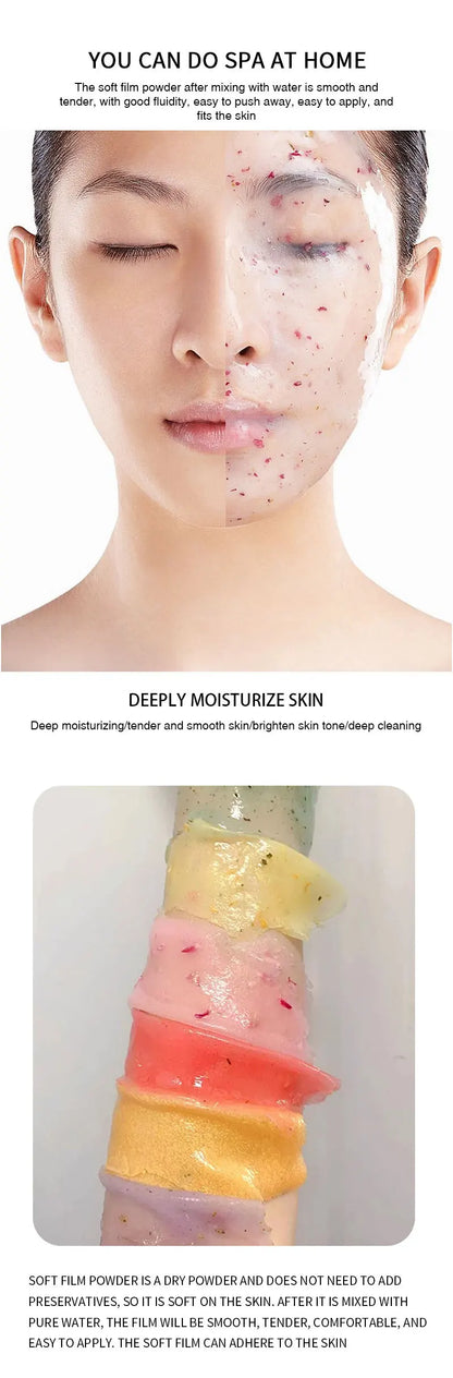 350g Hydrating 24K Gold Soft Mask Powder – Rose Petal Crystal Jelly Skin Care Mask for Moisturizing & Revitalizing Skin