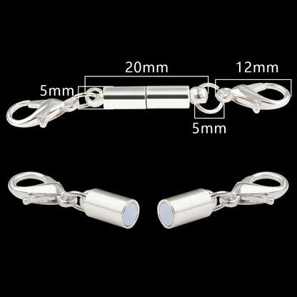 Magnetic Jewelry Clasp - Strong Metal End Connectors with Lobster Clasp for DIY Bracelets & Necklaces