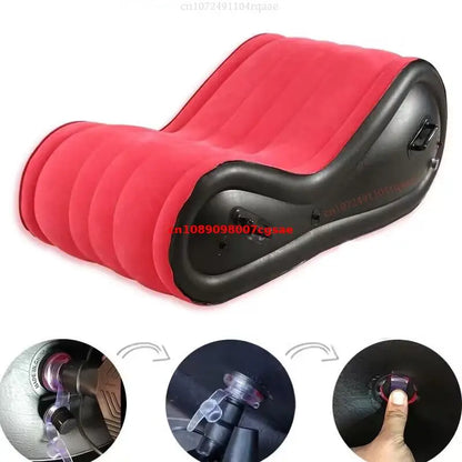 Modern Folding Sofa Bed - Portable Inflatable Travel Lounger with Armrests for Home, Garden, Beach & Camping