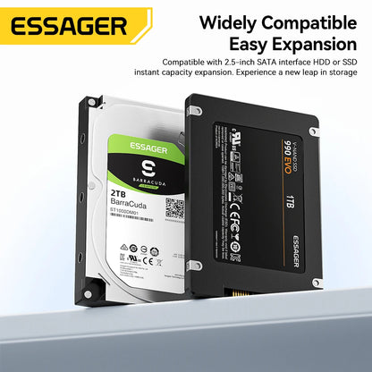 Essager 2-in-1 SATA to USB 3.0/Type-C Adapter – 2.5" HDD & SSD Hard Drive Converter Cable for Fast Data Transfer Disk Enclosure Tool