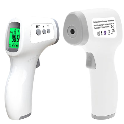 Portable Medical Thermometer & Oximeter Set - Non-Contact Infrared Ear Thermometer and Blood Oxygen Monitor for Adults and Children