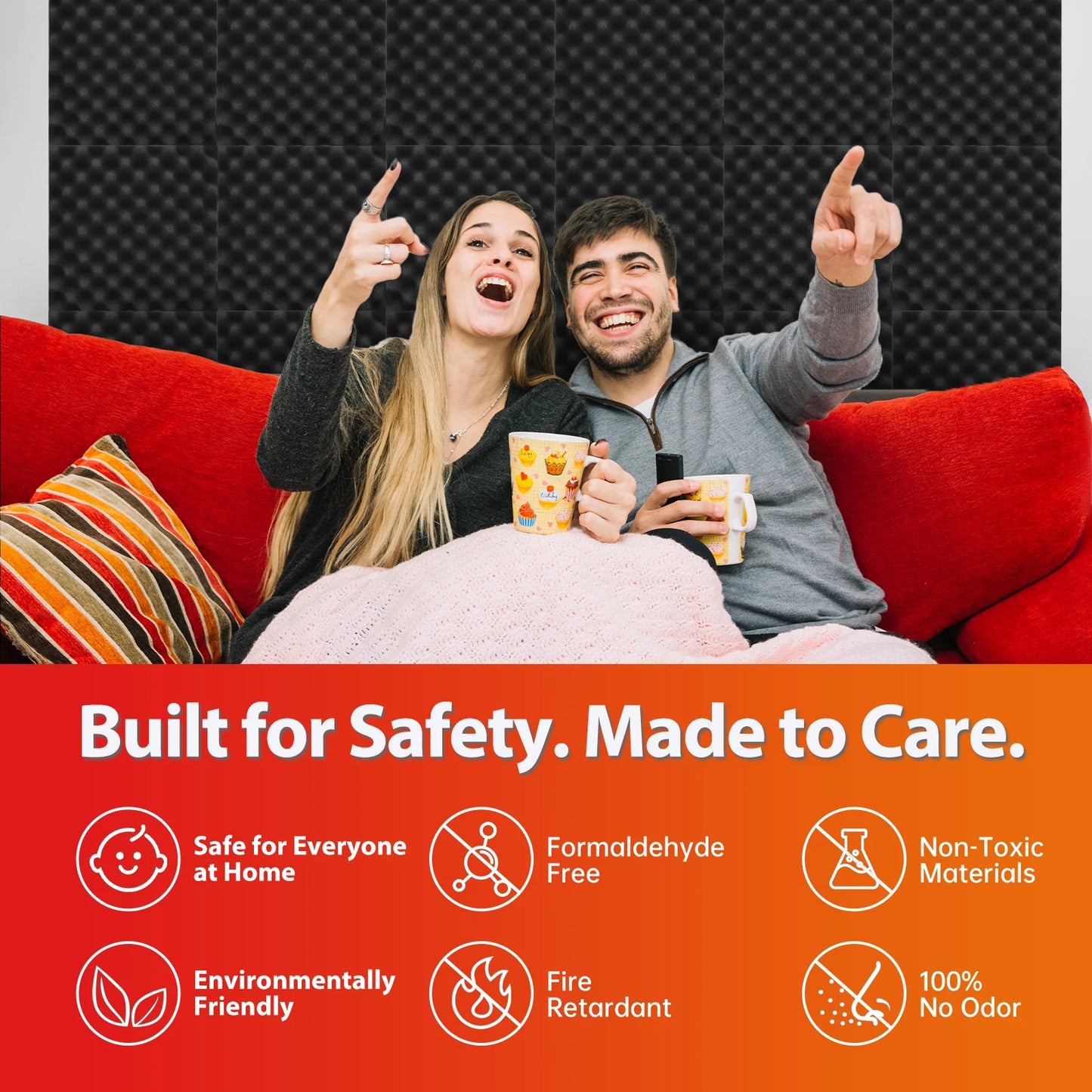 High-Density Acoustic Foam Panels – Egg Crate Soundproof Wall & Ceiling Noise Absorption Tiles (6-48 Pack)