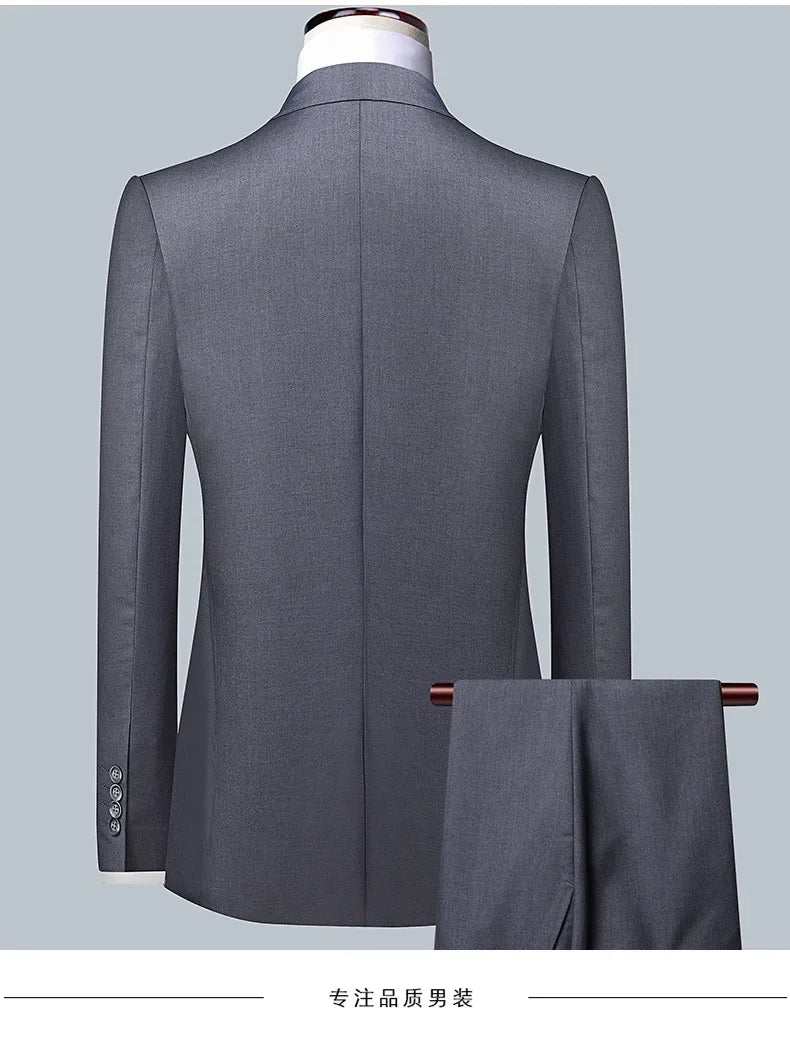 2024 Men's 3-Piece Suit Set – Blazer, Vest & Trousers | Formal Business & Wedding Outfit M-6XL