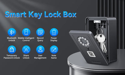 Camluxy Smart Key Box with Fingerprint & Digital Password – Secure Lockbox with IC Card and Combination Code Unlock