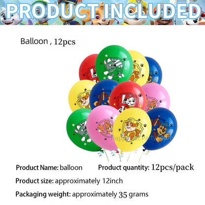 PAW Patrol Birthday Party Supplies Set – Tablecloth, Plates, Cups & Balloons Kids Party Decor for Birthday, Baby Shower & Favors
