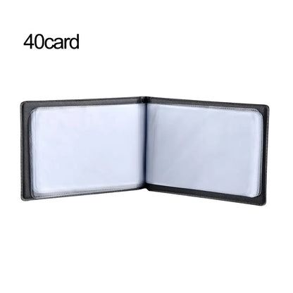 Leather ID & Credit Card Holder Book – 40/120/180/240/300 Card Organizer Album Case