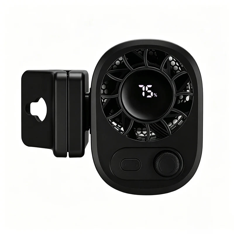 SEAMETAL Clip-On Car Fan - 360° Rotatable 100-Speed USB Rechargeable Portable Cooling Fan