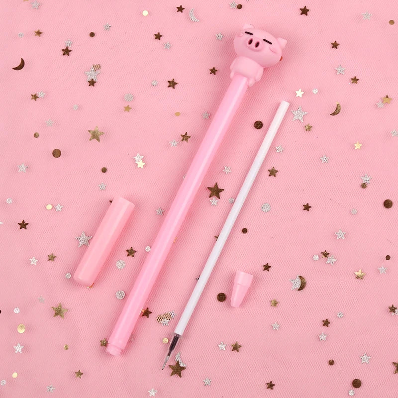 Cute Pink Pig Gel Pen – Kawaii Retractable Pen for School, Office, and Student Gifts