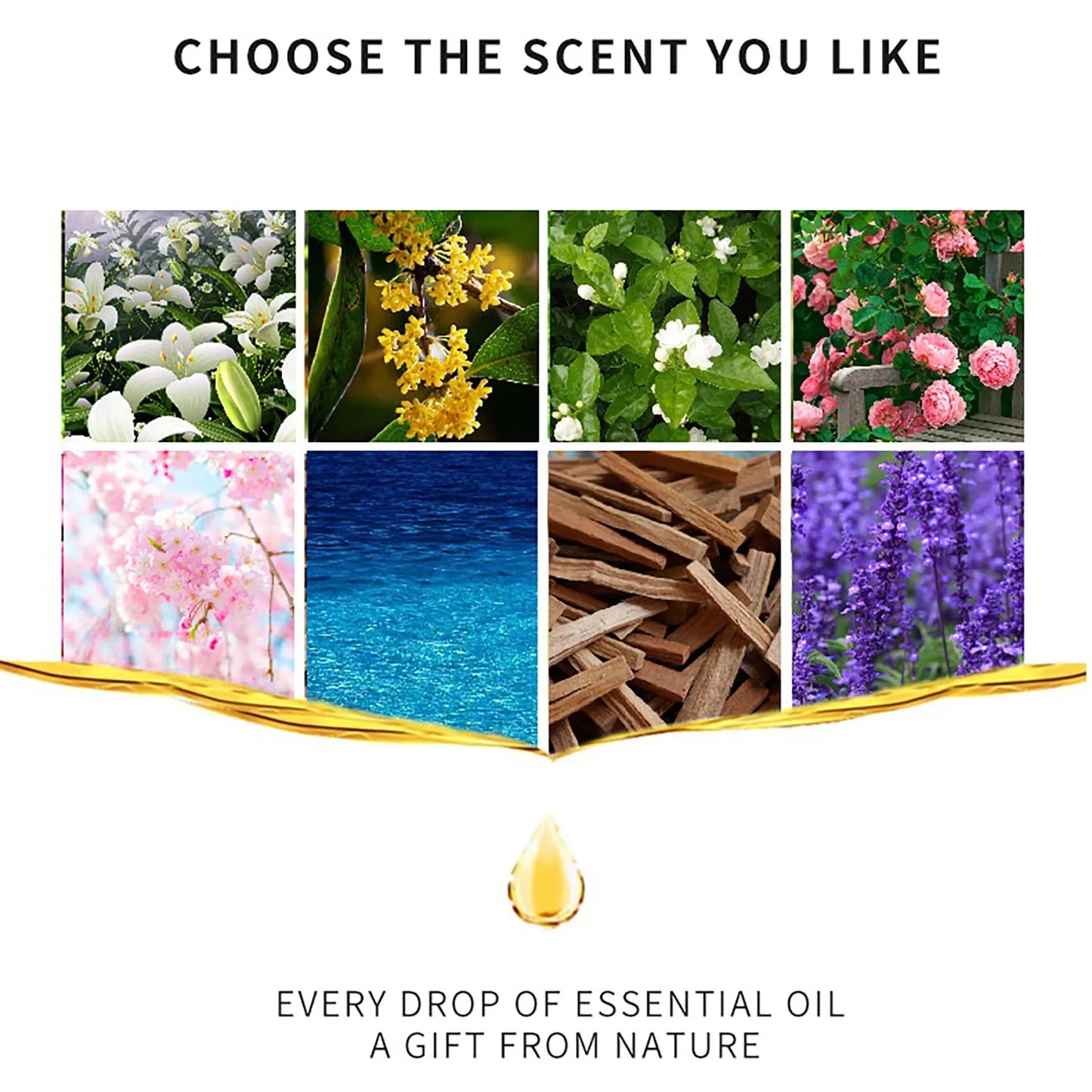 Flower Fruit Essential Oil – Water-Soluble Stress Relief for Humidifiers, Aroma Diffusers, Fragrance Lamps & Air Freshening Aromatherapy