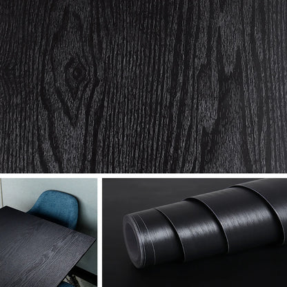 Self-Adhesive Waterproof Wood Grain Vinyl Wallpaper Roll – PVC Wall Sticker for Furniture Renovation & Bedroom Home Decor