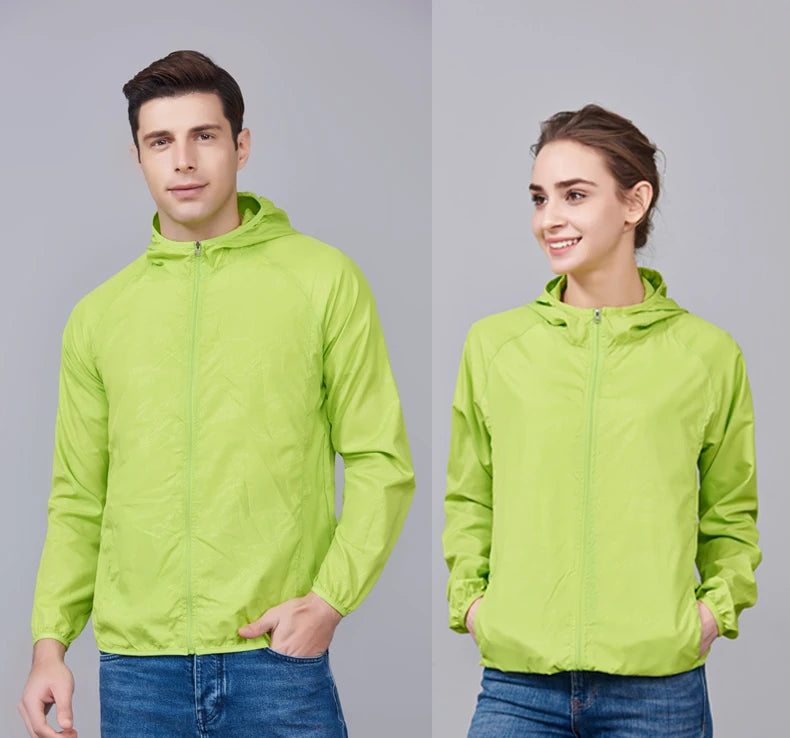 LNGXO Waterproof Hiking Jackets for Men & Women – Sun Protection Windbreaker, Camping, Climbing, and Outdoor Rain Coat, Unisex Portable Gear