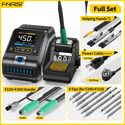 FNIRSI DWS-200 200W Power Soldering Iron Station | C210 C245 Handle for Electronic Welding & Rework