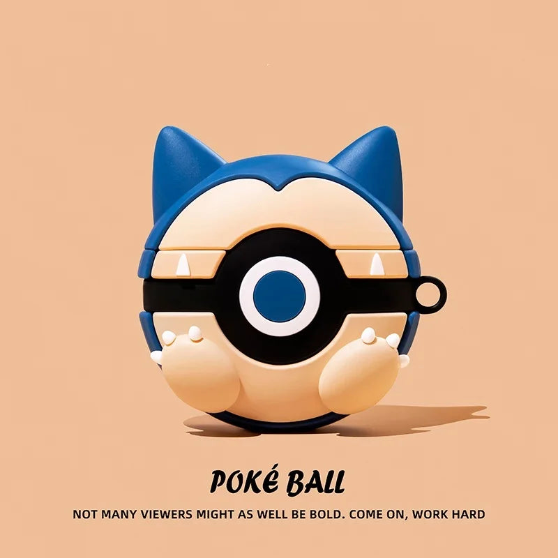 3D Poke Ball Silicone Case for AirPods Pro 2 — Cute Cartoon Anime Earphone Cover for Kids & Boys