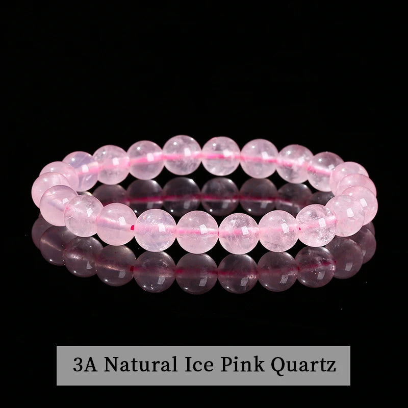 Natural Stone Beaded Bracelet - Obsidian, Fluorite & Quartz Healing Stretch Jewelry for Men & Women