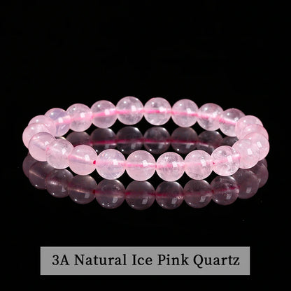Natural Stone Beaded Bracelet - Obsidian, Fluorite & Quartz Healing Stretch Jewelry for Men & Women