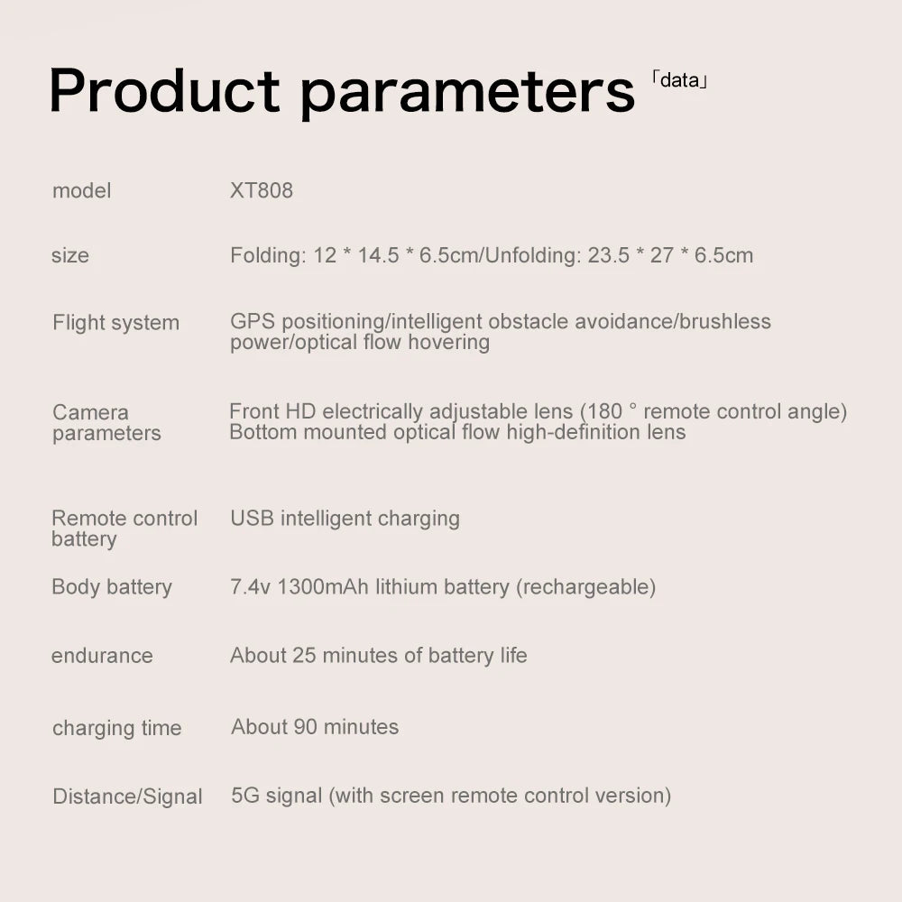 New XT808 Folding Drone – 5G Optical Flow GPS, WIFI Transmission, Professional Aerial Camera Quadcopter Toy Gift