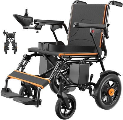 Foldable Electric Wheelchair for Adults — Intelligent Power Wheelchair with 15 Mile Long Range