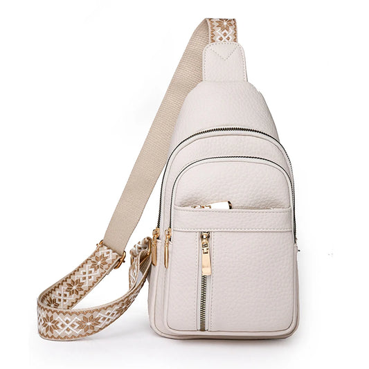 2024 New Women's PU Leather Chest Bag – Fashion Crossbody Shoulder Bag, High-Quality Casual Sac à Main