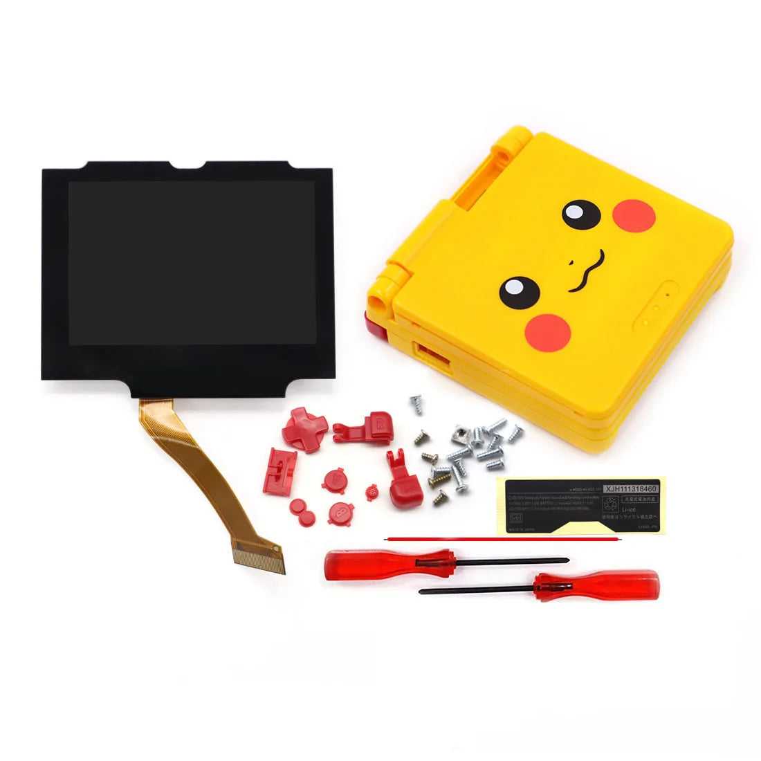 HISPEEDIDO V5 Laminated GBA IPS Backlight Screen Kit — Easy Install with Shell for GameBoy Advance SP, No Cutting Needed