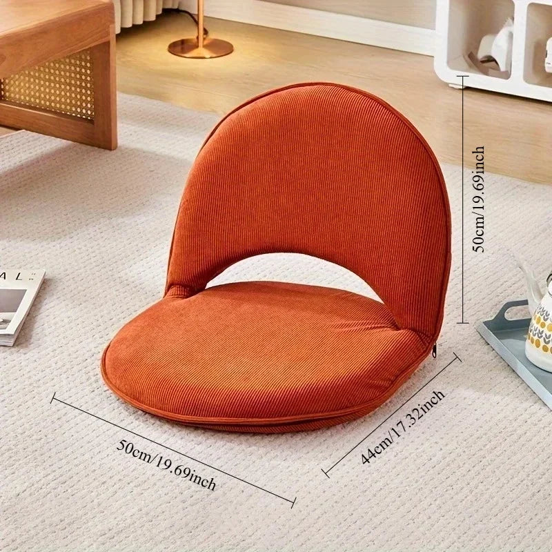 Tatami Back Chair – Foldable Small Sofa for Bedroom or Dormitory, Adjustable, Removable & Washable