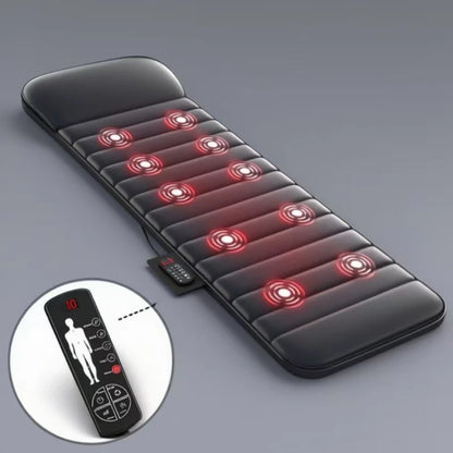 Electric Full Body Massage Mattress with Heating, Kneading & Vibration – Neck and Back Relaxation Pillow with Hand Control and Lumbar Airbag