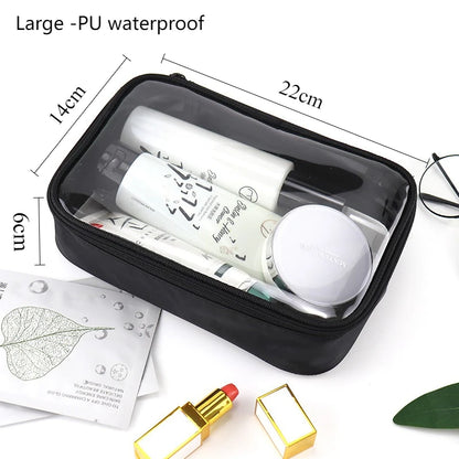 Waterproof Clear PVC Makeup Bag – Travel Cosmetic Organizer Pouch for Women & Men, Toiletry & Brush Storage Case