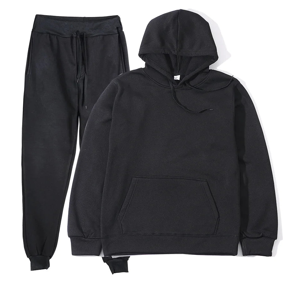 Men's Sports Tracksuit Set - Hoodie and Pants Two-Piece Running Casual Outfit for Men and Women