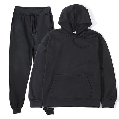Men's Sports Tracksuit Set - Hoodie and Pants Two-Piece Running Casual Outfit for Men and Women