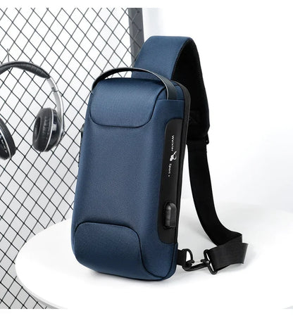 Designer Multifunction Anti-Theft USB Shoulder Bag – Travel Crossbody Messenger Sling Chest Bag for Men, Luxury Brand