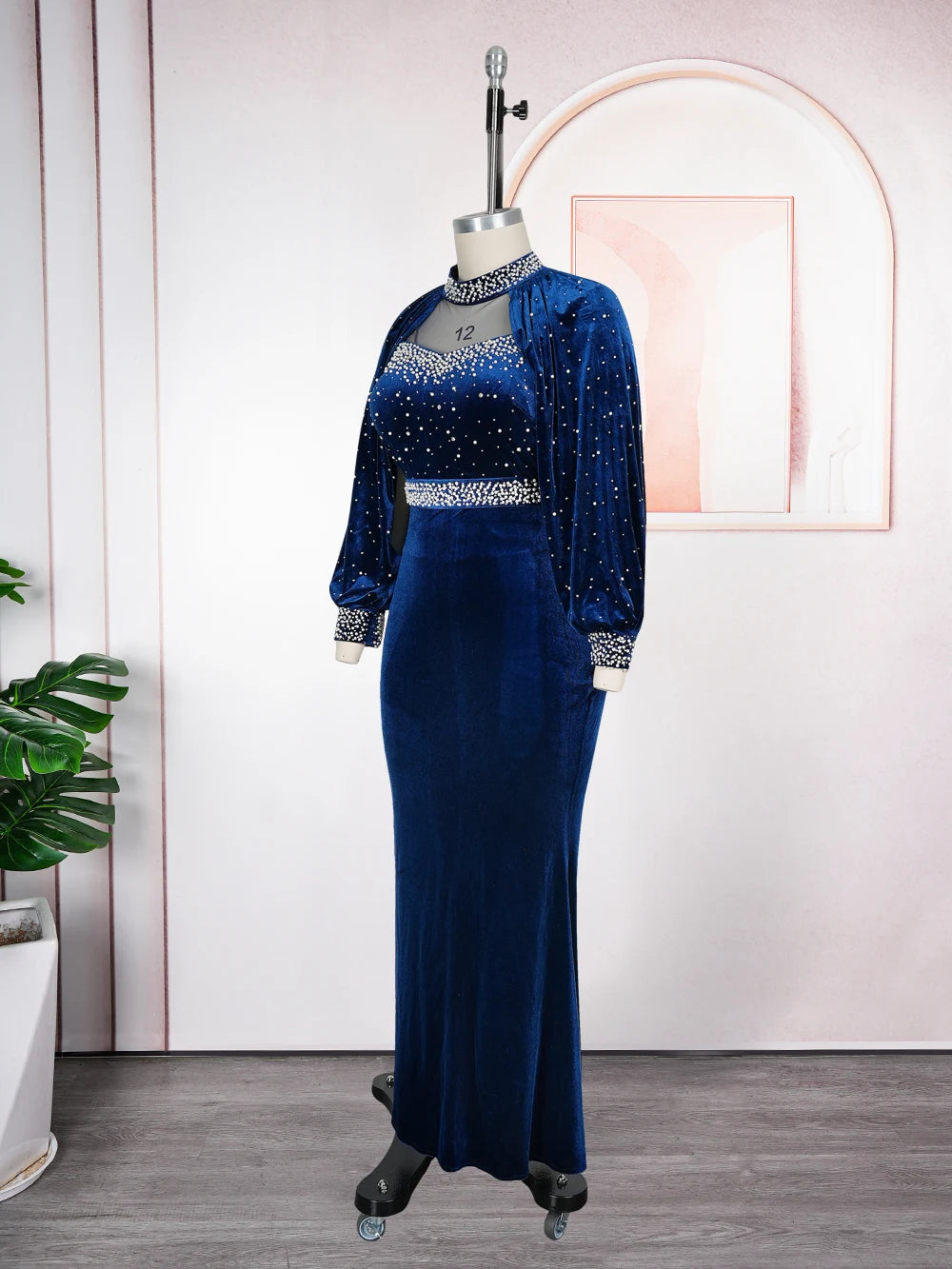 Plus Size African Party Dresses - 2026 Dashiki Ankara Velvet Wedding Gown Elegant Muslim Maxi Dress
