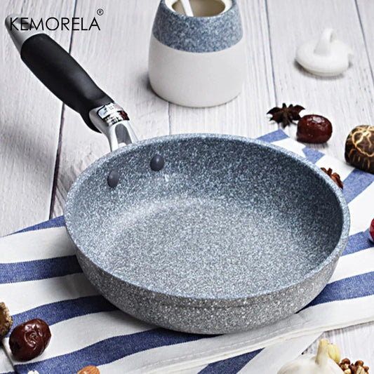 Durable Stone Frying Pan - Non-Stick Wok Skillet Cauldron in 20/24/26/28cm Sizes for Induction Cooker, Gas Stove, and Home Use