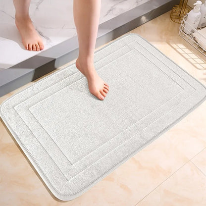 Non-Slip Bathroom Mat - Soft, Comfortable Absorbent Floor Carpet, Machine Washable & Quick-Dry Shower Room Doormat
