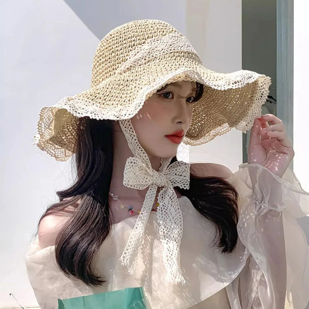 Women’s Wide Brim Sun Hat – Large Foldable Summer Straw Hat with UV Protection for Beach & Outdoor Use