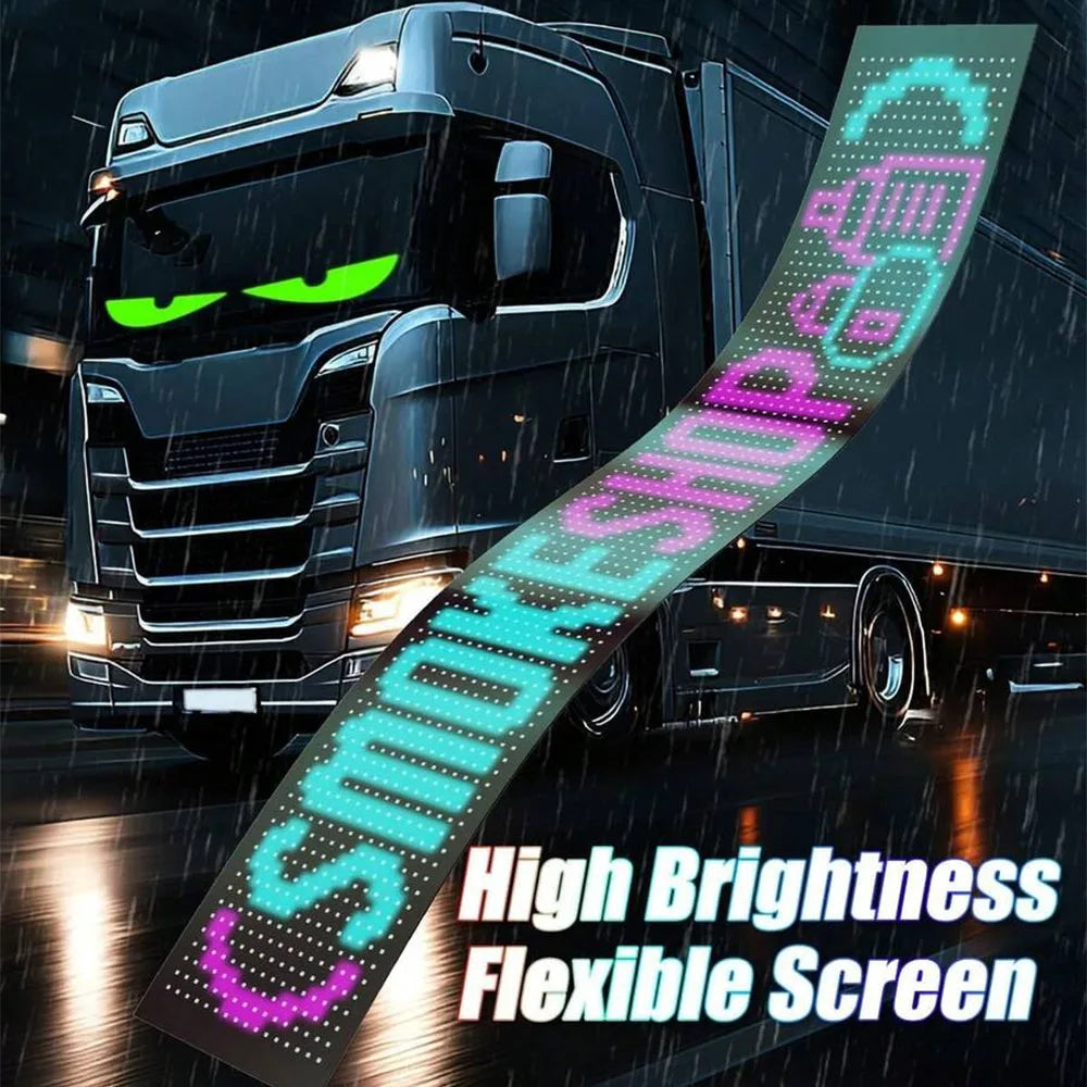Programmable Flexible RGB LED Display Screen - USB-Powered Scrolling Sign with Bluetooth App, Custom Text & DIY Animations